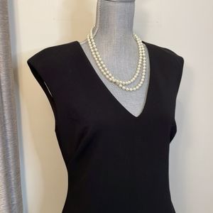 Lauren Ralph Lauren Black Cap-Sleeve Classic Dress